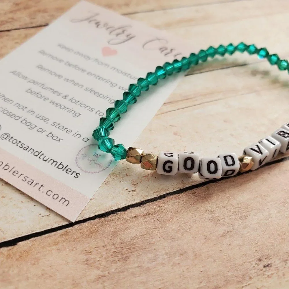 Good Vibes Beaded Stretch Bracelet